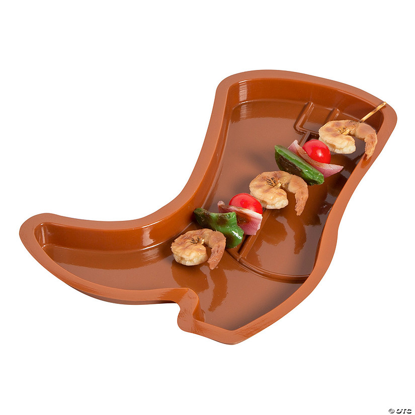 Cowboy Boot-Shaped Plastic Serving Trays - 12 Pc. Image