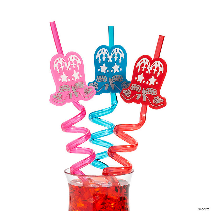 Cowboy Boot Silly Straws - 12 Pc. Image