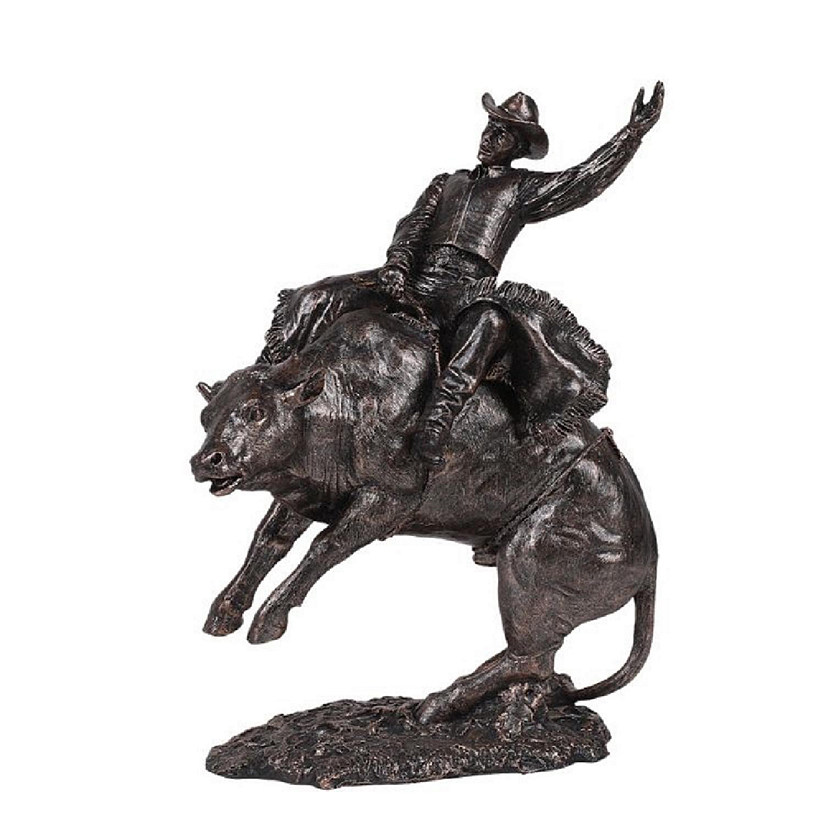 Cowboy Riding Bull Figurine Image