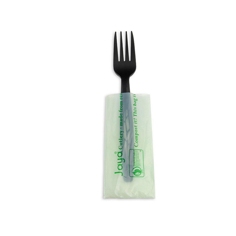 CPLA Compostable Heavy Weight 6.5" Fork, Black Image