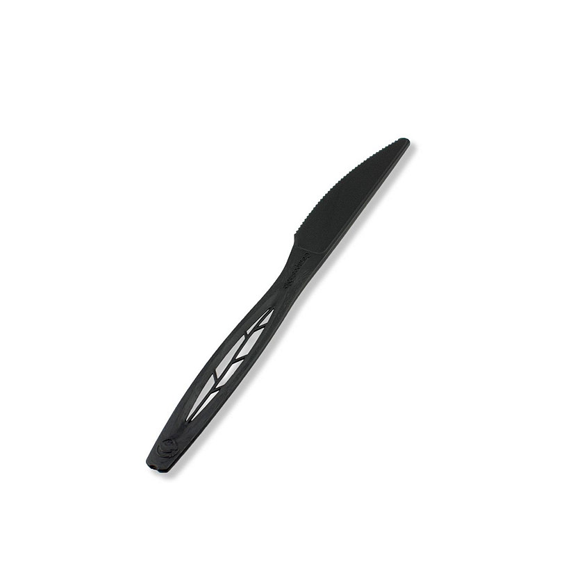 CPLA Compostable Heavy Weight 6.5" Knife, Black 1000 pieces Image