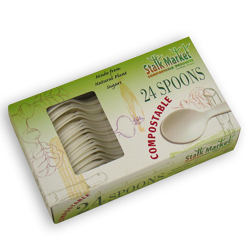 CPLA Compostable Heavy Weight 6.5" Spoon - Retail Pack 24ct - 24 Pieces Image