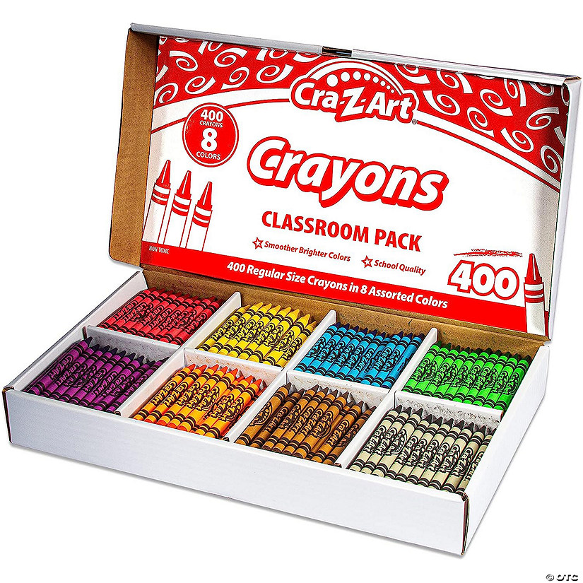 CraZArt Crayon Class Pack, 8 Color, 400 Count Box Oriental Trading