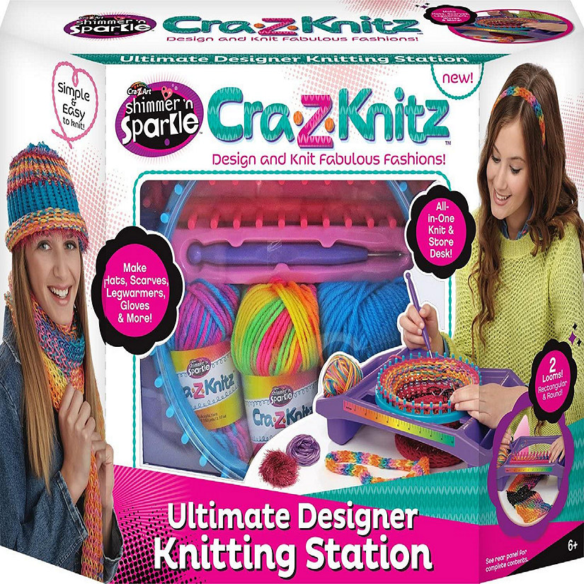 Cra Z Art Shimmer N Sparkle Cra Z Knitz Ultimate Designer Knitting Station Image