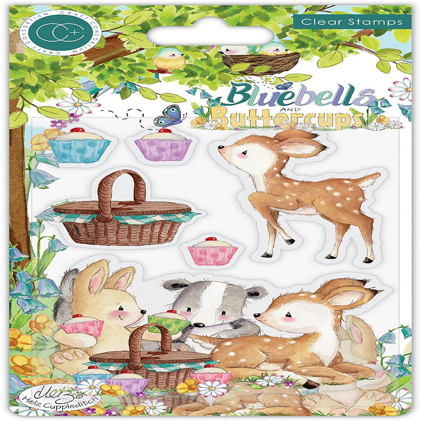 Craft Consortium Bluebells and Buttercups  Stamp Set  Picnic Image
