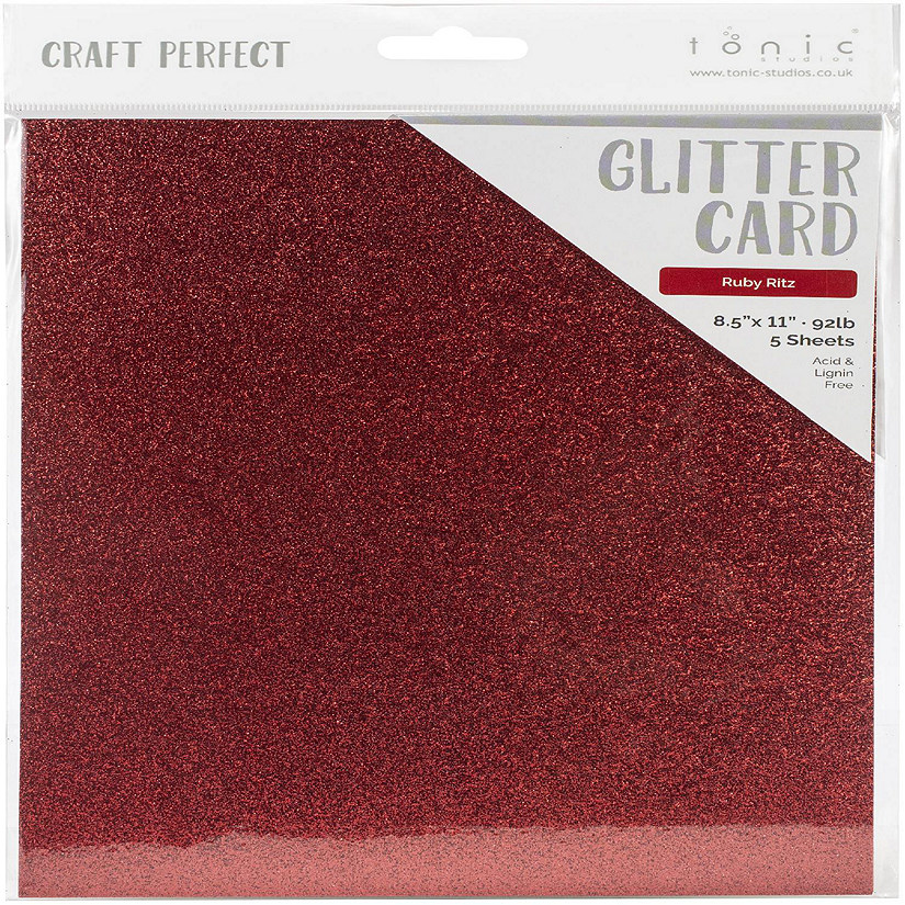 Craft Perfect Glitter Cardstock 8.5"X11"-Ruby Ritz Image
