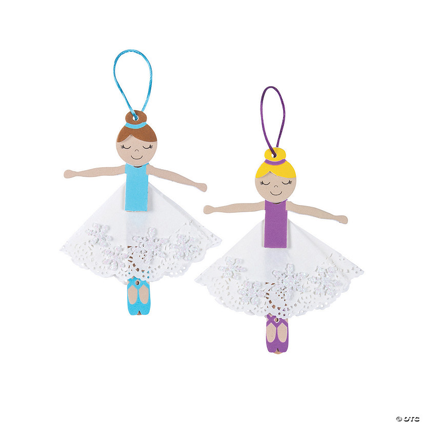 Craft Stick Snowflake Ballerina Ornament Craft Kit - Makes 12 Image
