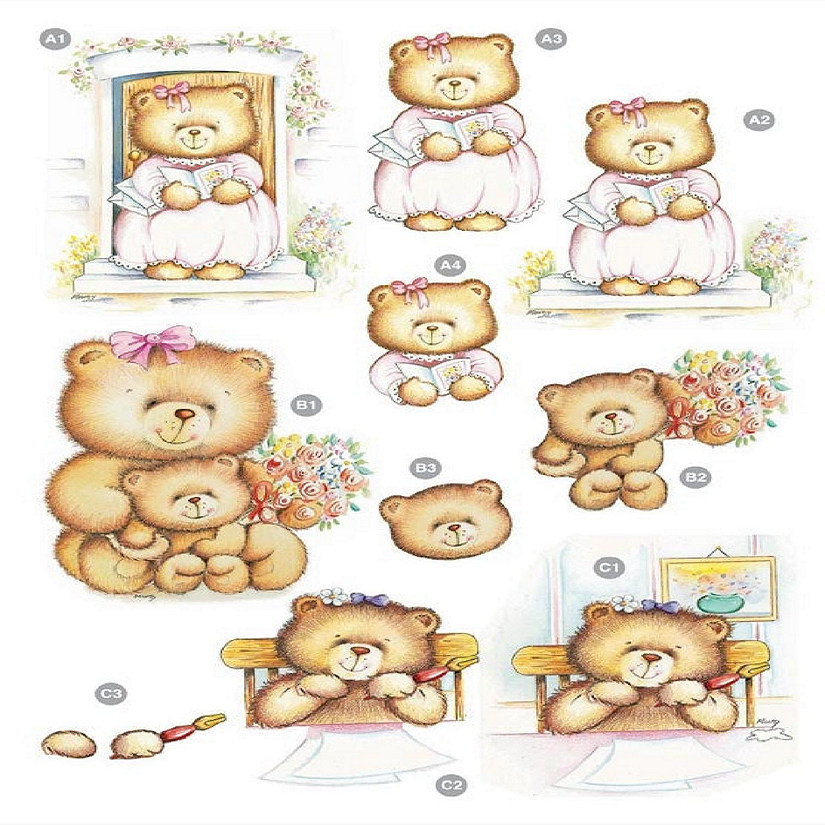 Craft UK Cute Girly Bears Image