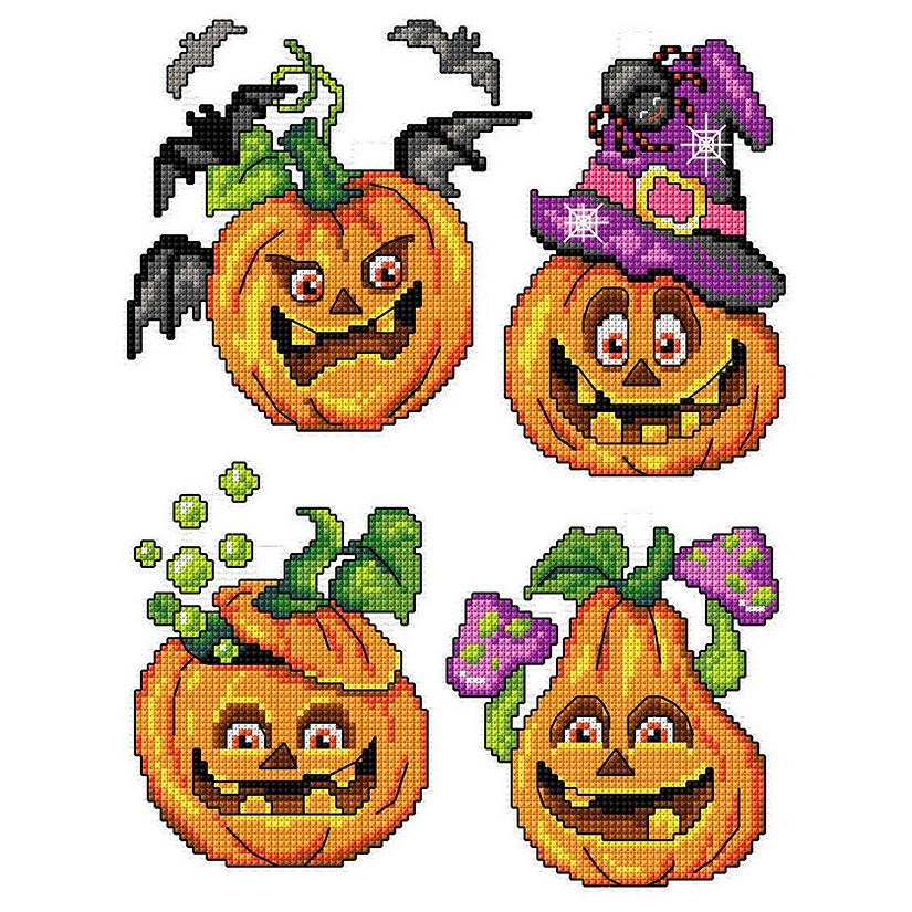 Crafting Spark "Halloween Pumpkins" 126CS Counted Cross-Stitch Kit Image