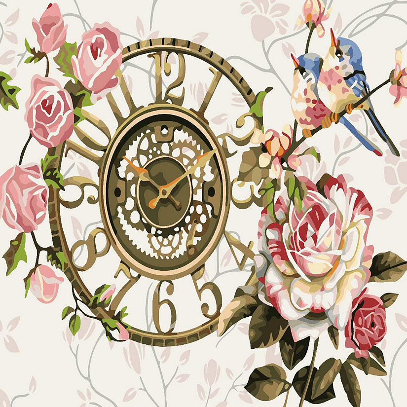 Crafting Spark - Painting by Numbers kit Crafting Spark Clock with Flowers R013 19.69 x 15.75 in Image