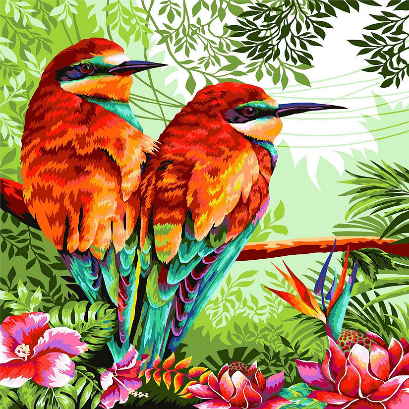 Crafting Spark - Painting by Numbers kit Crafting Spark Colorful Parrots H093 19.69 x 15.75 in Image