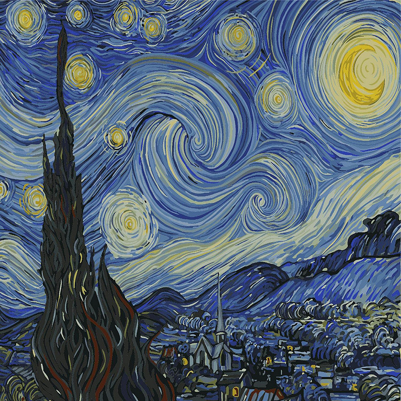 Crafting Spark - Painting by Numbers kit Crafting Spark Starry Night G002 19.69 x 15.75 in Image