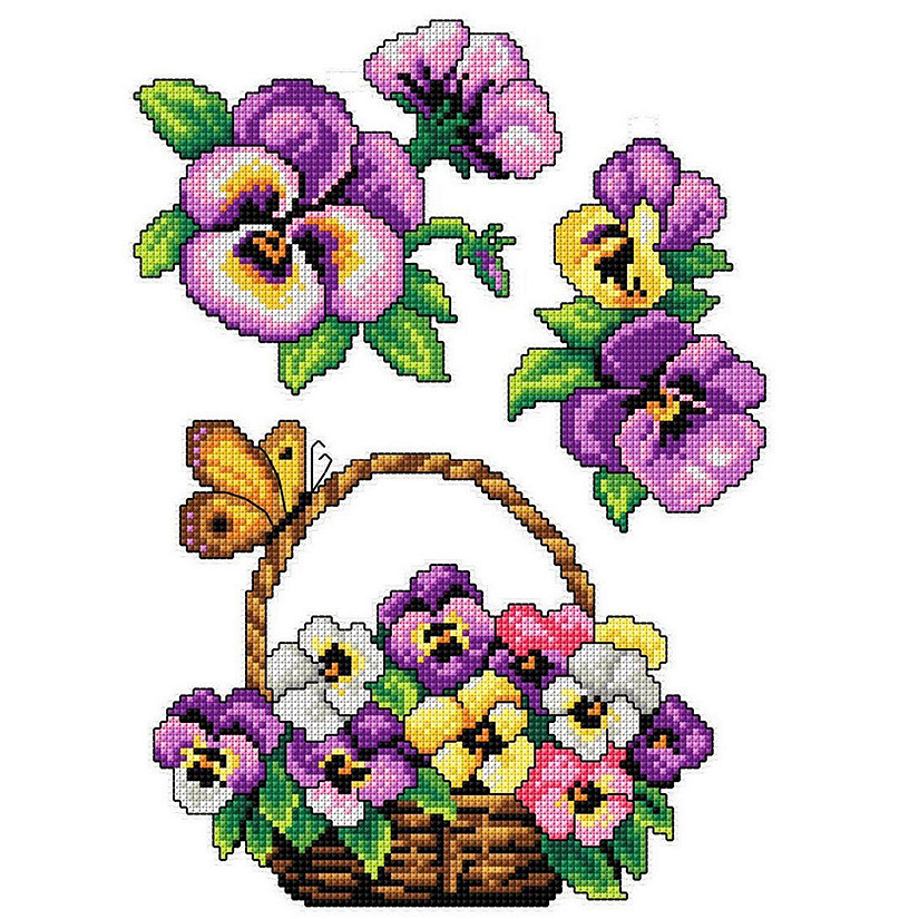Crafting Spark "Violas" 100CS Counted Cross-Stitch Kit Image