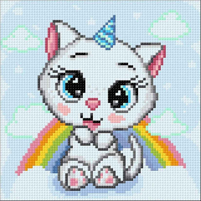 Crafting Spark (Wizardi) - Cat with Rainbow CS2708 7.9 x 7.9 inches Crafting Spark Diamond Painting Kit Image