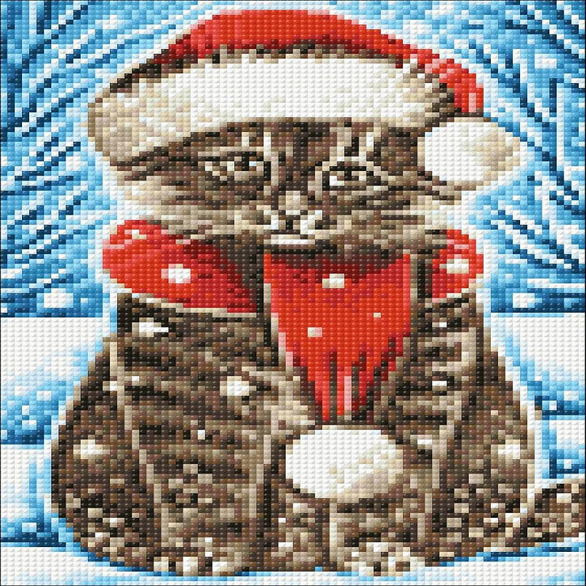 Crafting Spark (Wizardi) - Christmas Cat CS2436 7.9 x 11.8 inches Crafting Spark Diamond Painting Kit Image