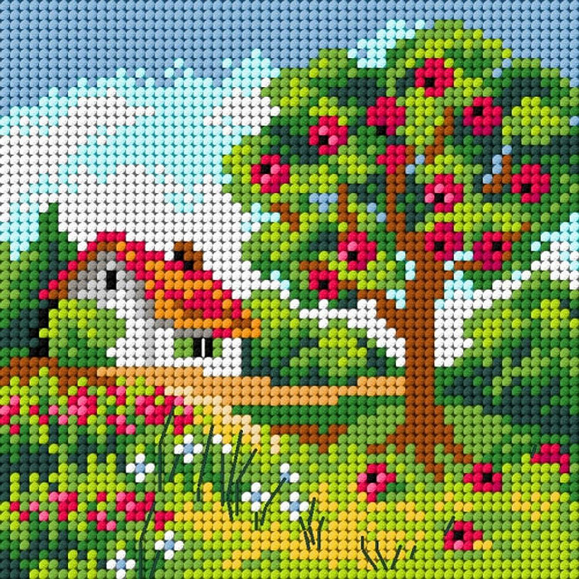 Crafting Spark (Wizardi) - Needlepoint canvas for halfstitch without yarn Four Seasons - Summer 2842D - Printed Tapestry Canvas Image