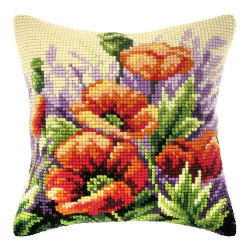 Crafting Spark (Wizardi) - Needlepoint Cushion Kit  "Poppies on meadow" 9123 Image