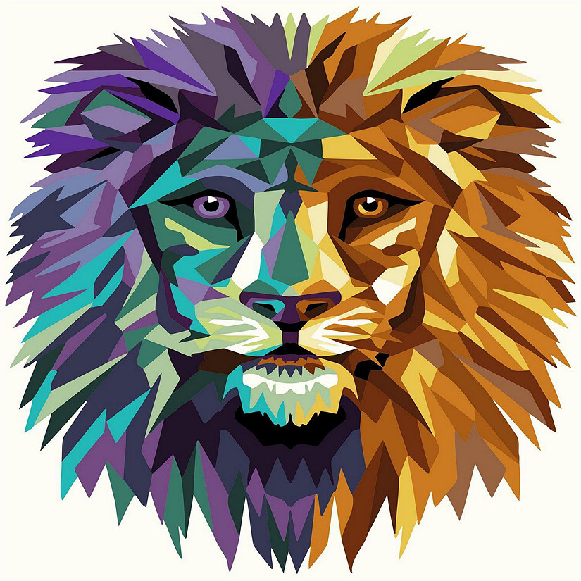 Crafting Spark (Wizardi) - Painting by Numbers kit Crafting Spark Celebration Poly Lion P007 19.69 x 15.75 in Image