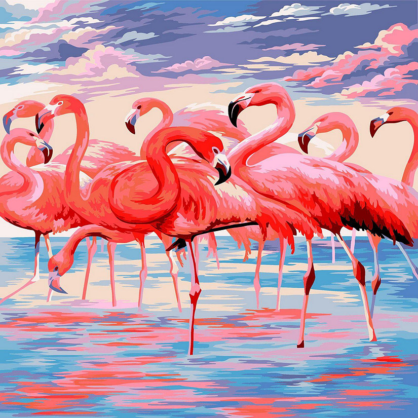 Crafting Spark (Wizardi) - Painting by Numbers kit Crafting Spark Flamingo H112 19.69 x 15.75 in Image