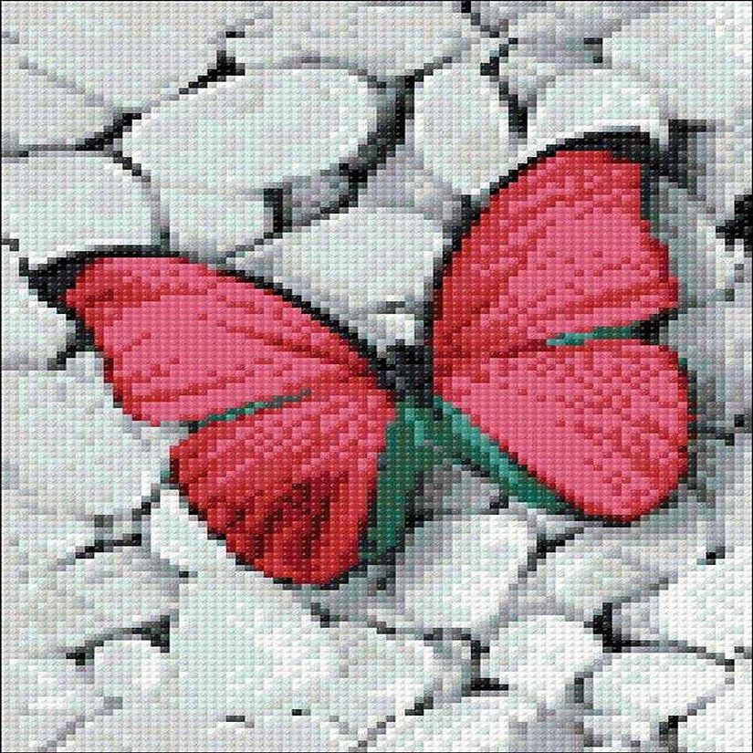Crafting Spark (Wizardi) - Pink Butterfly CS054  7.9 x 11.8 inches Crafting Spark Diamond Painting Kit Image