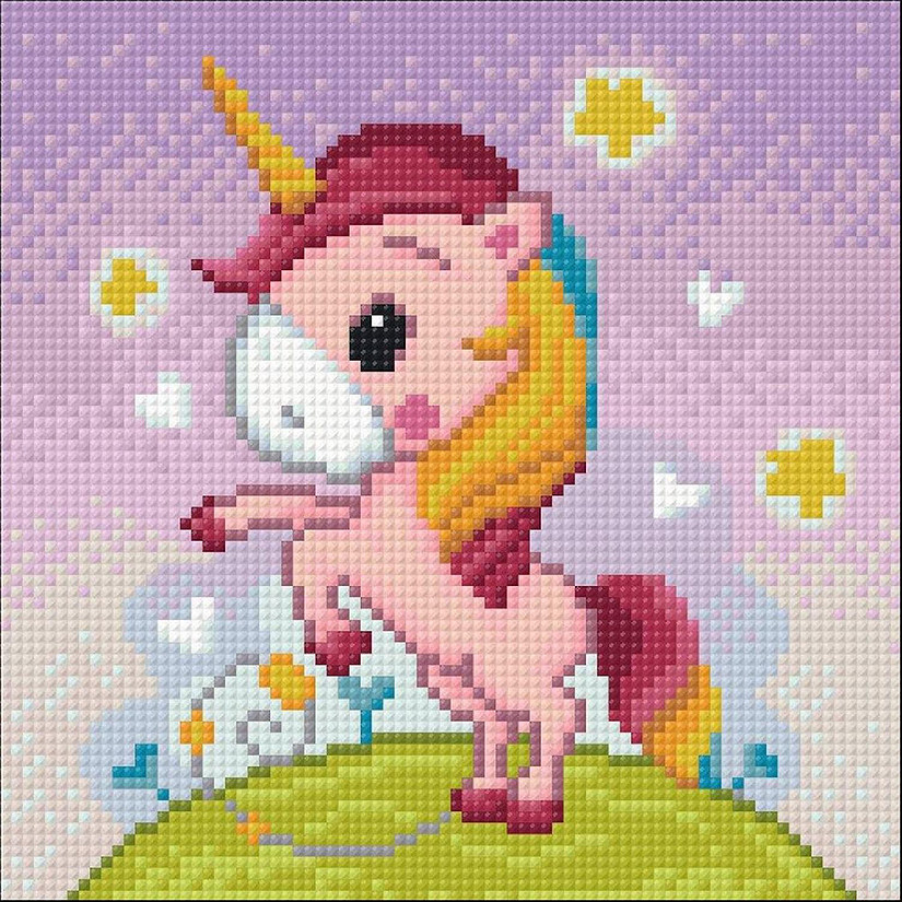 Crafting Spark (Wizardi) - Playful Unicorn CS2531 7.9 x 7.9 inches Crafting Spark Diamond Painting Kit Image