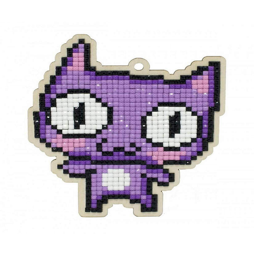 Crafting Spark (Wizardi) - Purple Cat WWP363 Diamond Painting on Plywood Kit Image