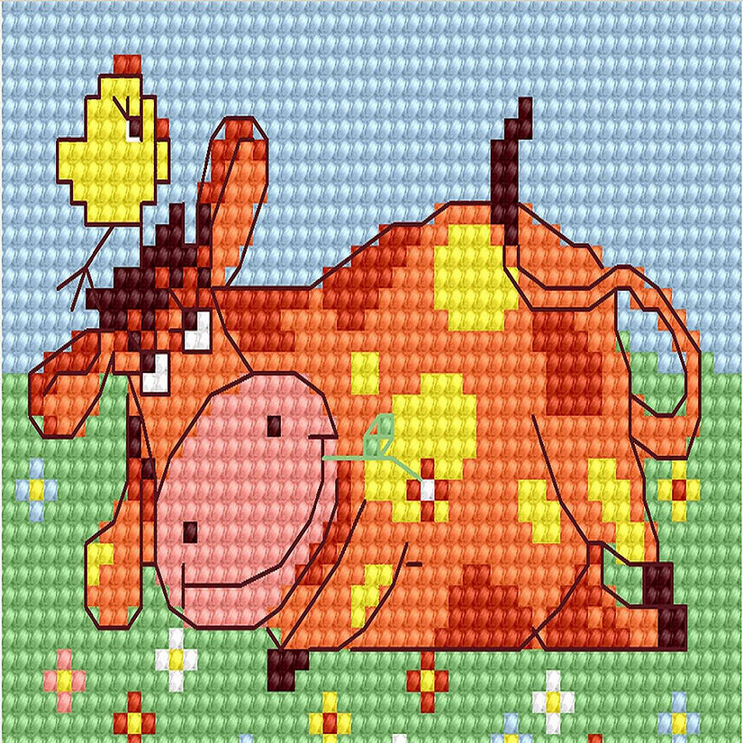 Crafting Spark (Wizardi) - Red Cow B046L Counted Cross-Stitch Kit Image