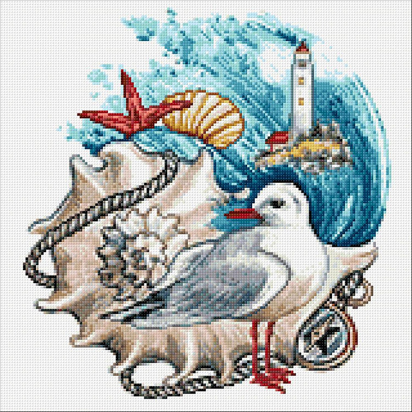 Crafting Spark (Wizardi) - Sea Collage Cs2801 15.75x15.75 inches Crafting Spark Diamond Painting Kit Image