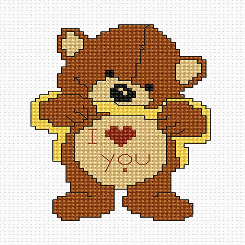 Crafting Spark (Wizardi) - Teddy Bear B086L Counted Cross-Stitch Kit Image