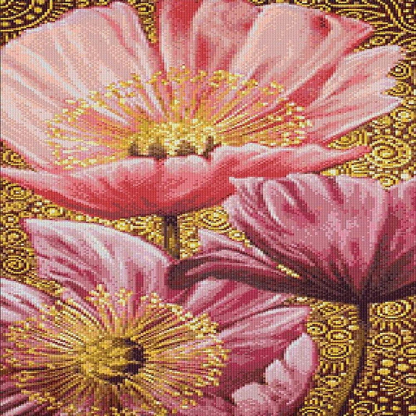Crafting Spark (Wizardi) - Three Pink Poppies CS2562 15.8 x 27.6 inches Crafting Spark Diamond Painting Kit Image