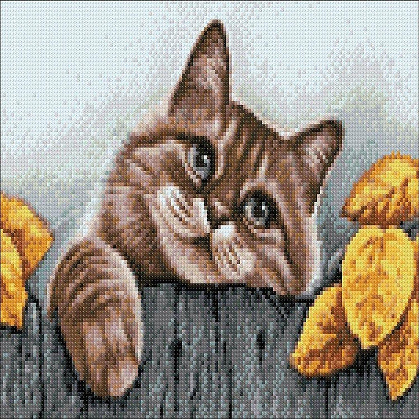 Crafting Spark (Wizardi) - Village Cat CS205 15.8 x 11.8 inches Crafting Spark Diamond Painting Kit Image