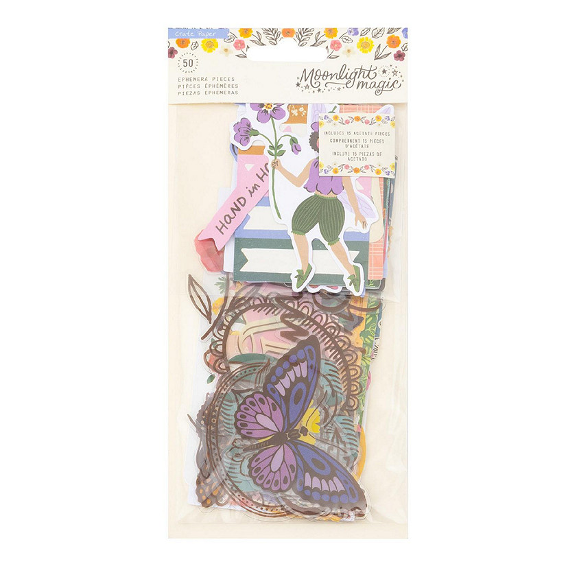 Crate Paper Moonlight Magic Ephemera Die-Cuts 50/Pkg-Journaling, Acetate Image