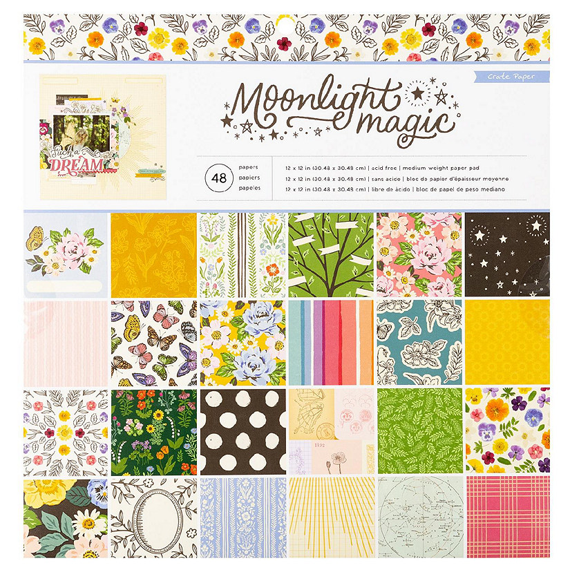 Crate Paper Single-Sided Paper Pad 12"X12" 48/Pkg-Moonlight Magic Image