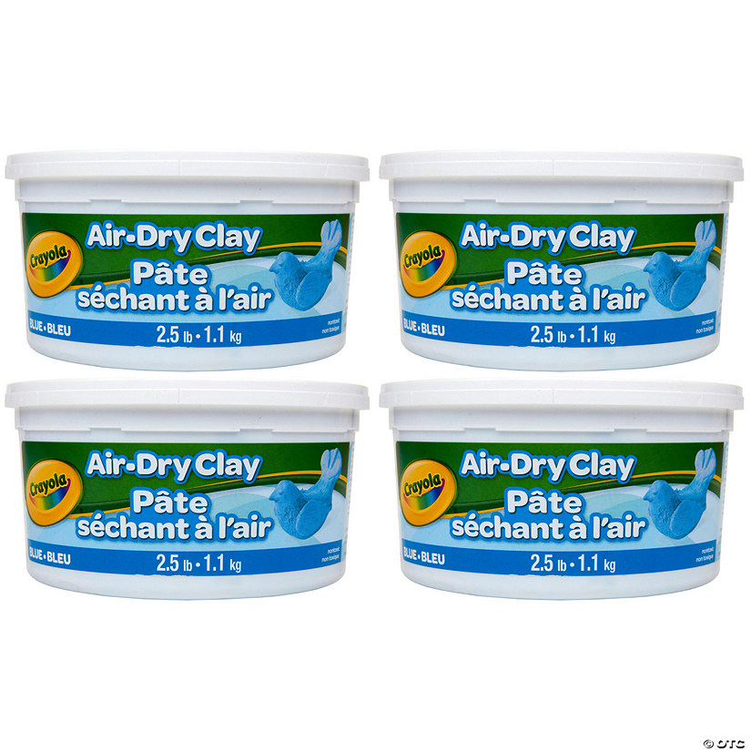 Crayola Air Dry Clay, 2.5lb Tub, Blue, Pack of 4 Image