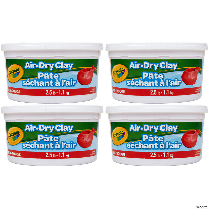 Crayola Air Dry Clay, 2.5lb Tub, Red, Pack of 4 Image