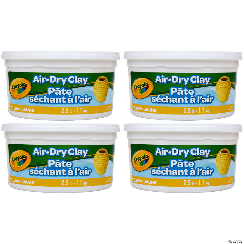 Crayola Air Dry Clay, 2.5lb Tub, Yellow, Pack of 4 Image