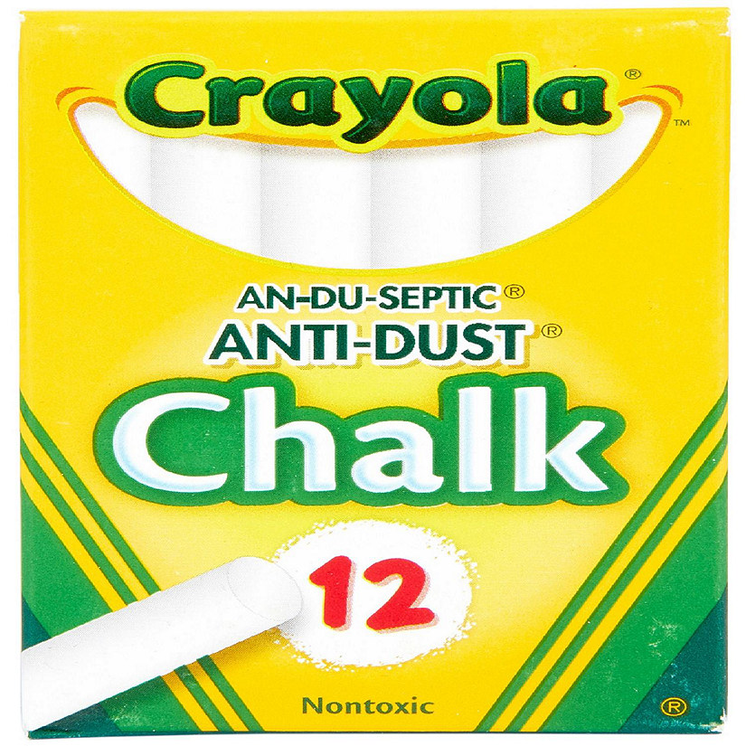 Crayola Anti-Dust Chalk-White 12/Pkg Image