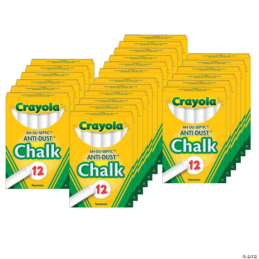 Crayola Anti-Dust Chalk-White 12/Pkg - 071662014025