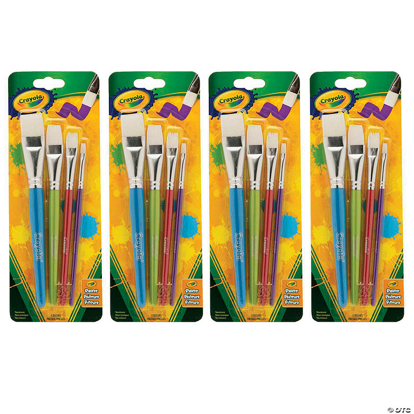 Crayola Big Paintbrush Set, Flat, 4 Per Pack, 4 Packs Image