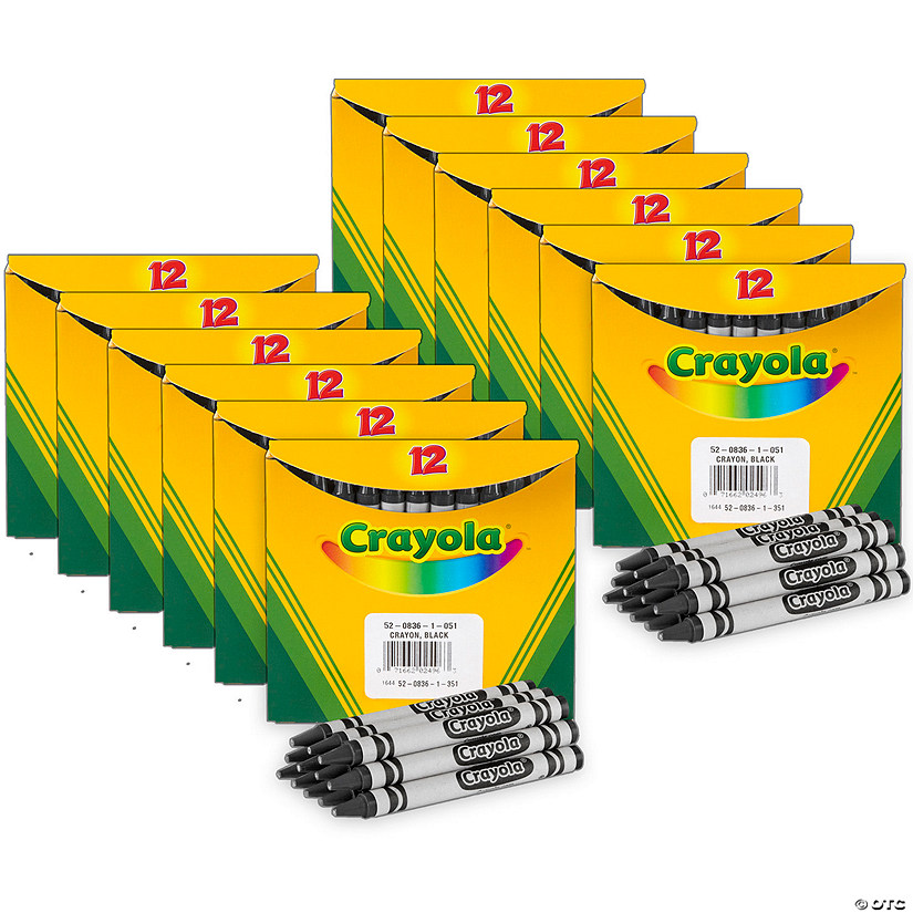 Crayola Bulk Crayons, Regular Size, Black, 12 Per Box, 12 Boxes Image