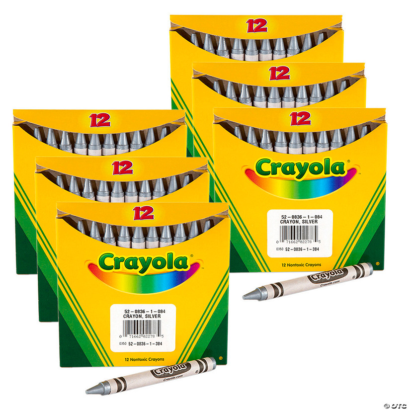 Crayola Bulk Crayons, Regular Size, Silver, 12 Per Pack, 6 Packs Image