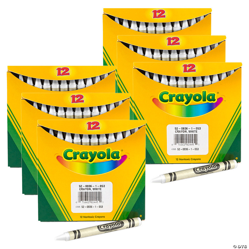 Crayola Bulk Crayons, Regular Size, White, 12 Per Pack, 6 Packs Image