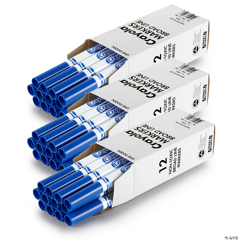 Crayola Bulk Markers, Conical Tip, Blue, 12 Per Pack, 3 Packs Image
