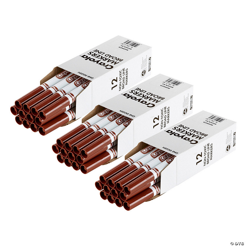 Crayola Bulk Markers, Conical Tip, Brown, 12 Per Pack, 3 Packs Image