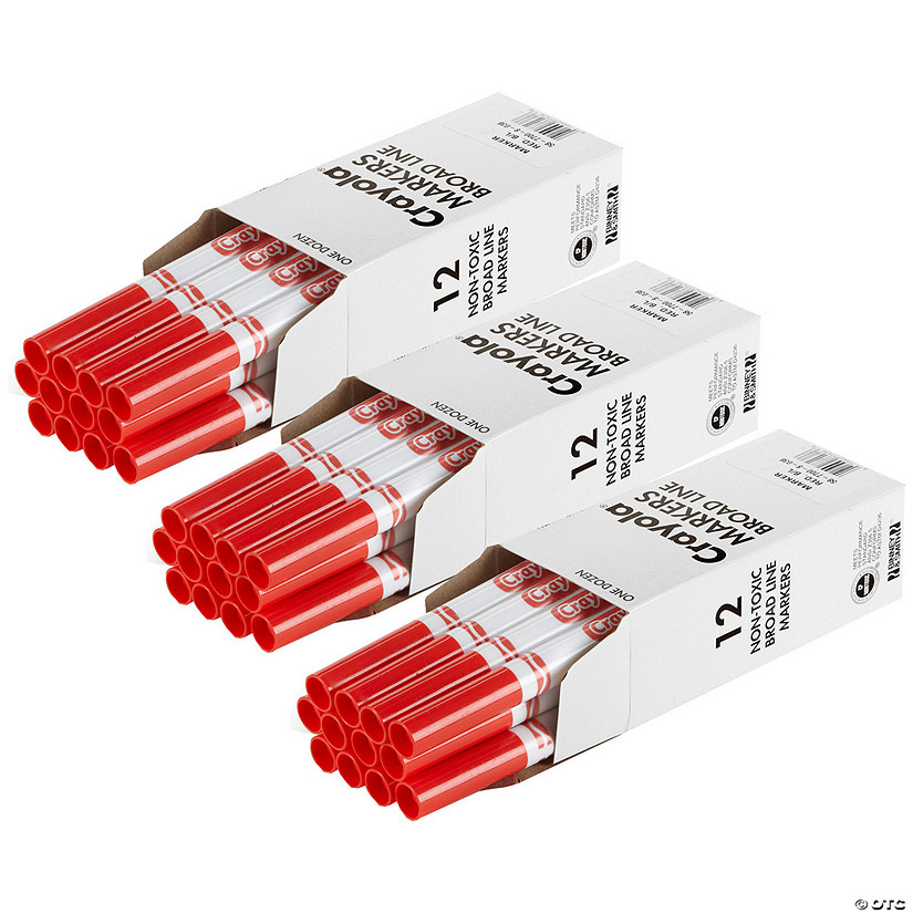 Crayola Bulk Markers, Conical Tip, Red, 12 Per Pack, 3 Packs Image