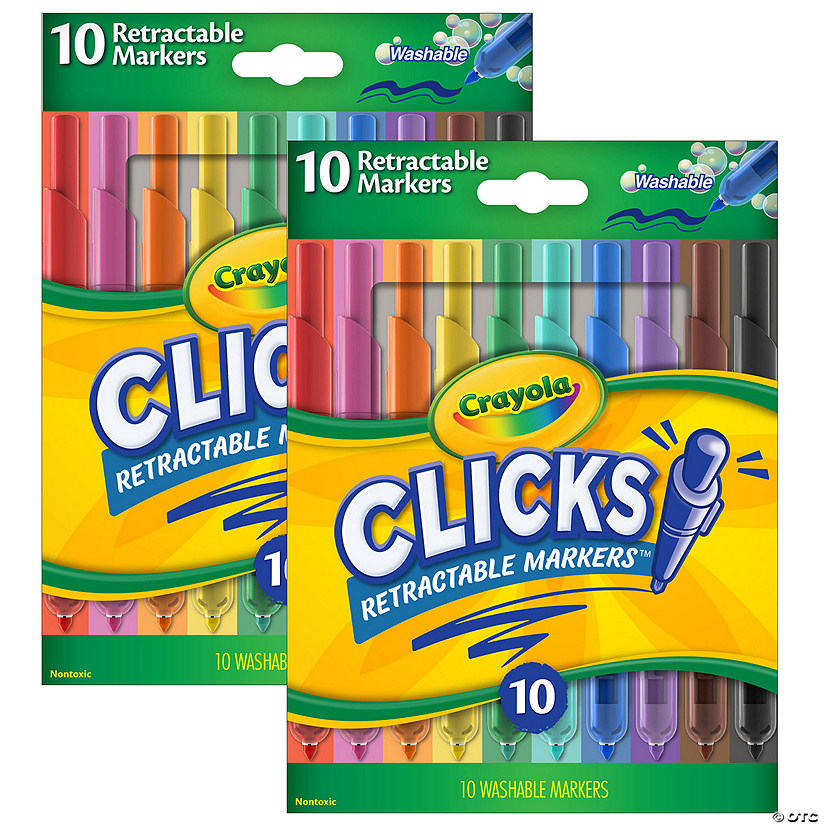Crayola CLICKS Retractable Markers, 10 Per Pack, 2 Packs Image