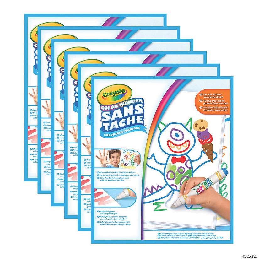 Crayola Color Wonder Mess Free Blank Paper Pad, 30 Pages, Pack of 6