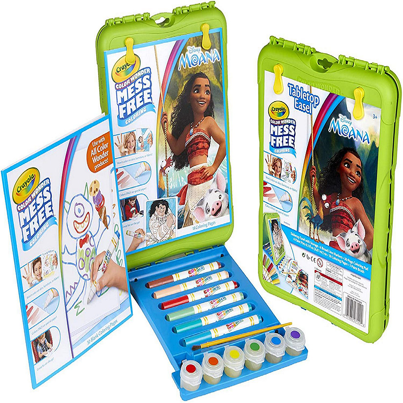 Crayola Color Wonder Moana Travel Easel with 30 Bonus Pages, Full Size Color Wonder Markers and Paints!