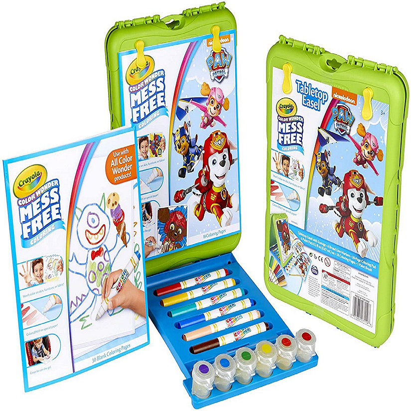 Crayola Color wonder Paw Patrol Travel Easel With 30 Bonus pages, Full size color wonder markers and paints! Image