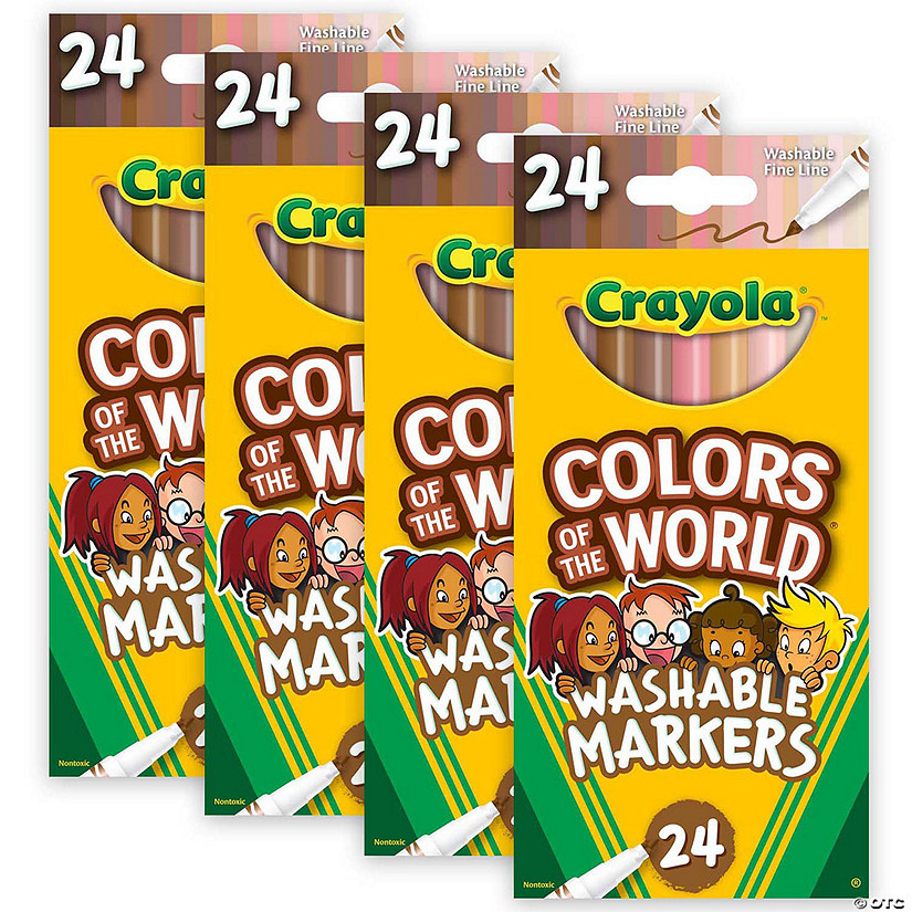 Crayola Colors of the World Fine Line Markers, 24 Per Pack, 4 Packs Image